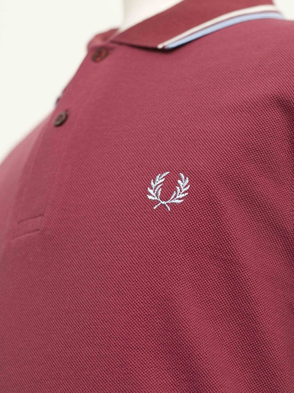 Made in England M12 Polo - Maroon / White / Ice - The Third